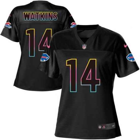 Nike Bills #14 Sammy Watkins Black Womens NFL Fashion Game Jersey